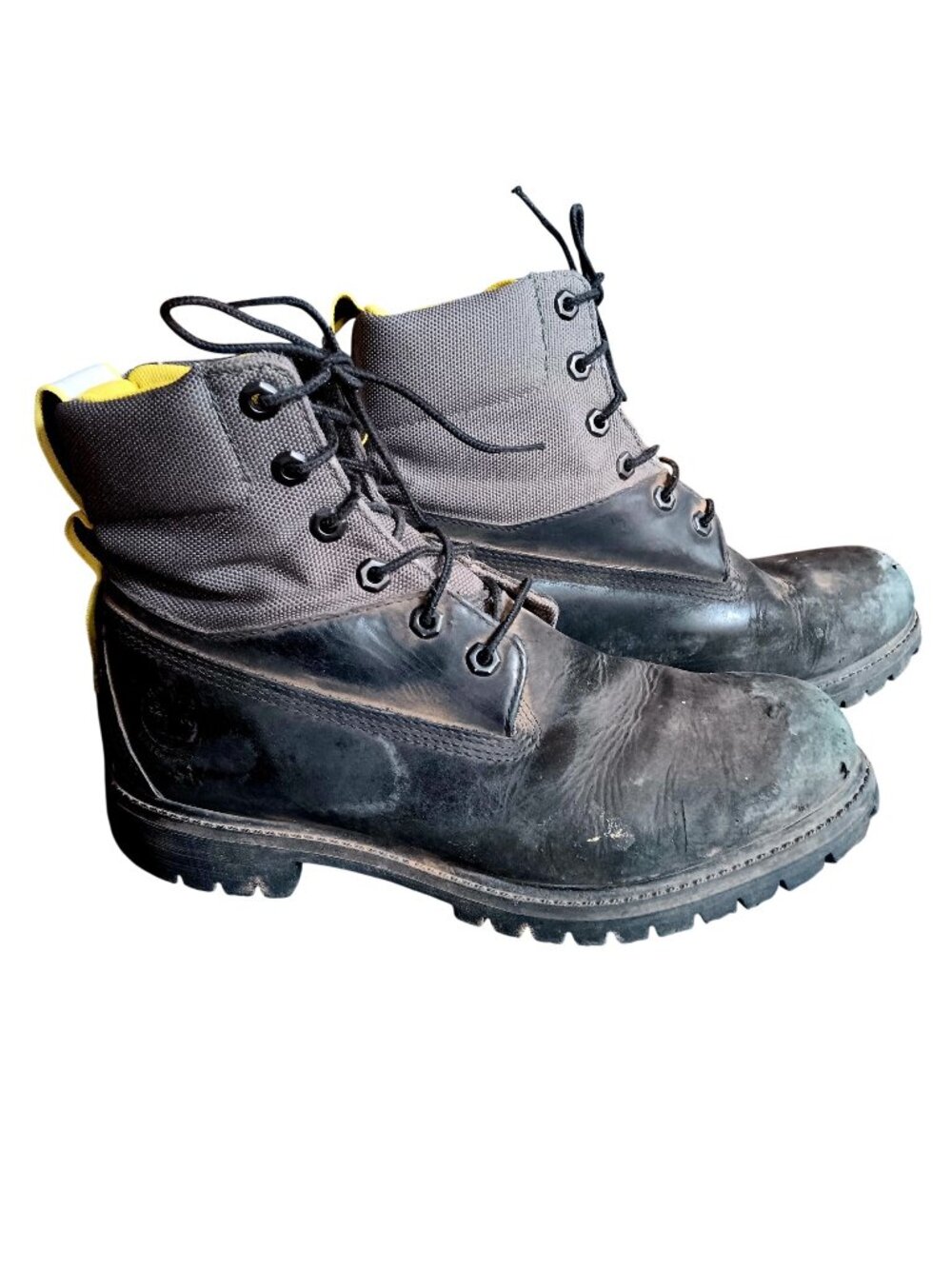 sz 8.5 Men Timberland Treadlight Waterproof Black Yellow Work Boots A2EAN